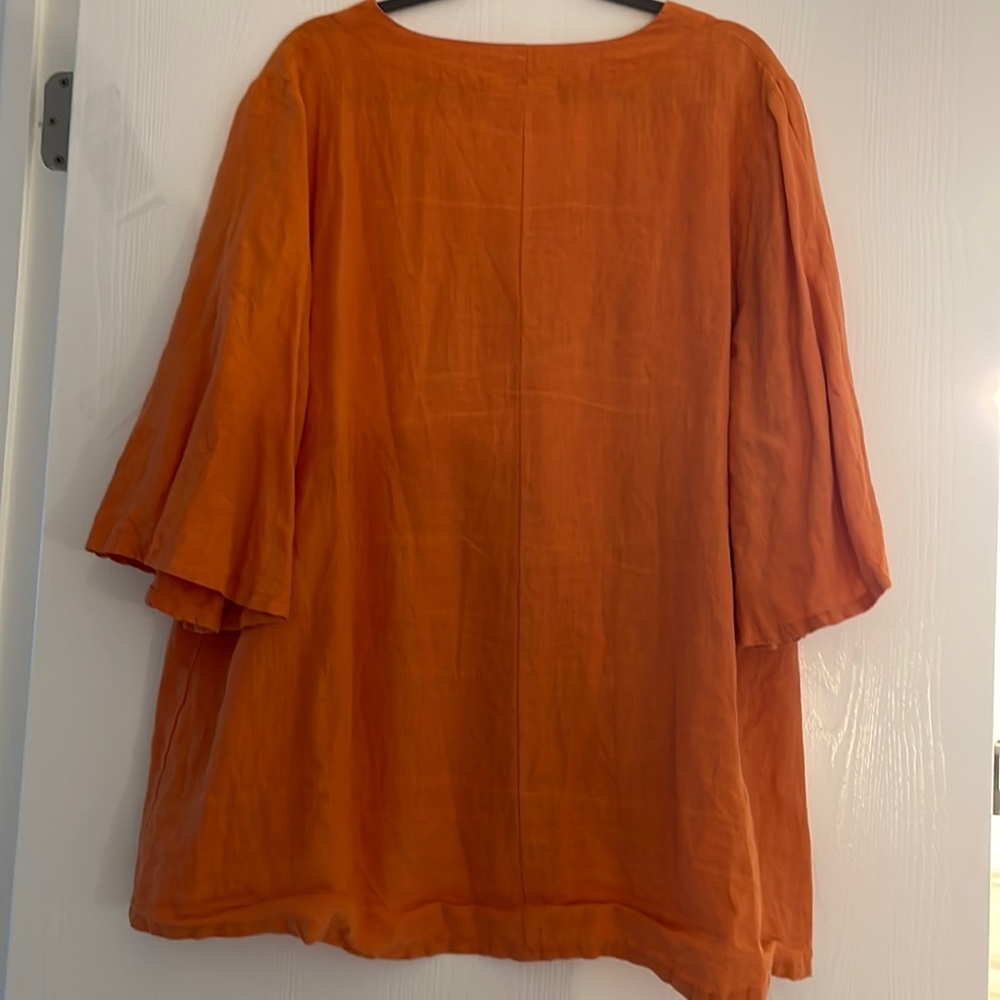 Bryn Walker light linen tunic - pretty orange/coral